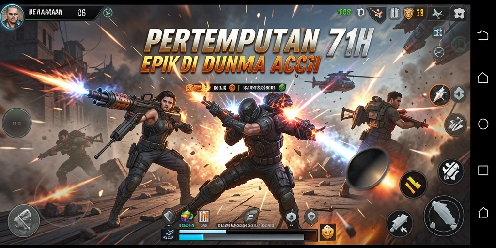 Tampilan aksi mendebarkan dalam gameplay 71H.