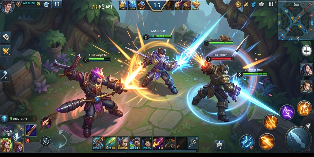 Gameplay seru dan menegangkan dalam AA62 MOBA.