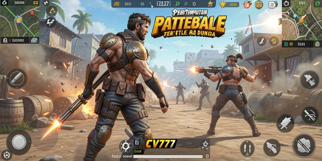 Gameplay seru di CV777 saat bertarung dalam mode Battle Royale.