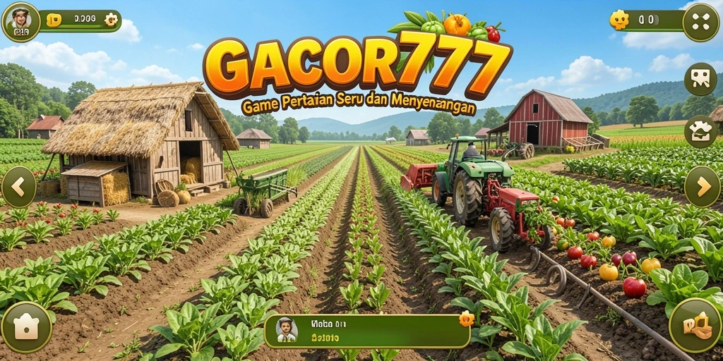 Tampilan gameplay GACOR777 dengan aktivitas pertanian yang seru.