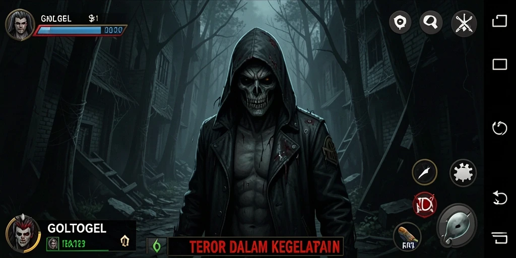Tangkapan layar GOLTOGEL menampilkan momen menakutkan dalam permainan.
