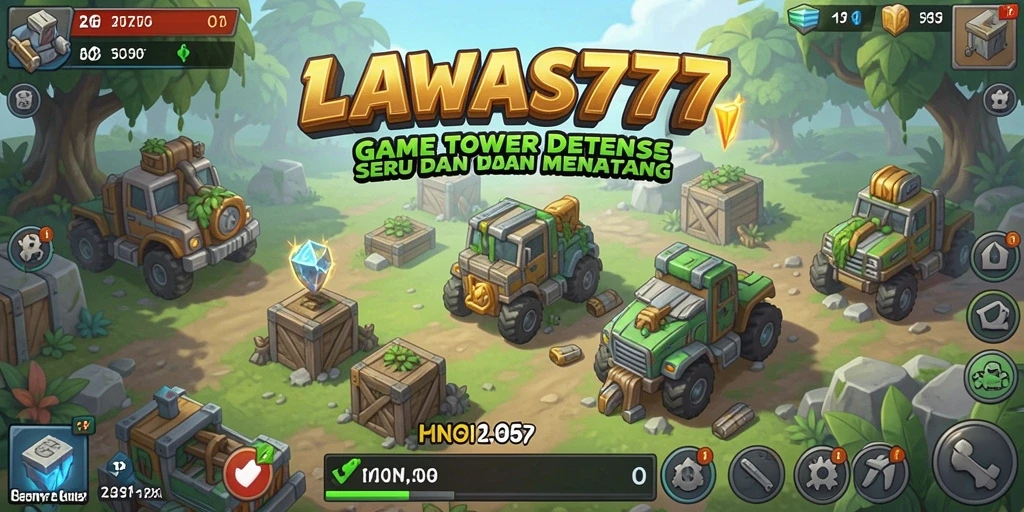 Tampilan gameplay epik LAWAS777 dalam Tower Defense.