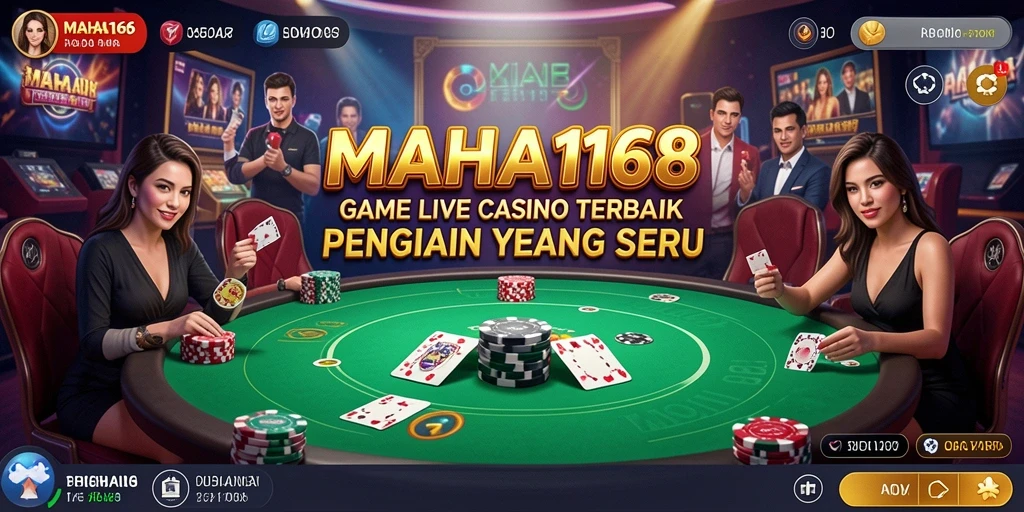 Tampilan gameplay MAHA168 menampilkan dealer langsung yang ramah dan interaksi seru.