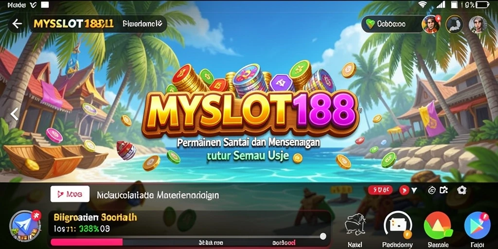 Tampilan gameplay MYSLOT188 yang menarik dan penuh warna.