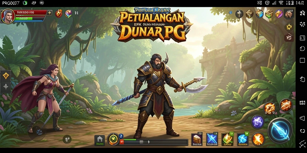 Tampilan gameplay PRG007 yang mencakup aksi dan petualangan RPG.