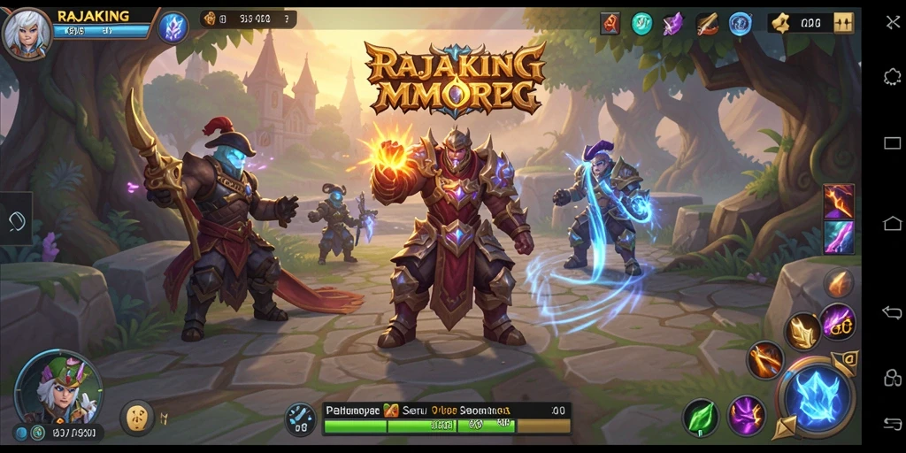 Tampilan gameplay menakjubkan dari RAJAKING dalam dunia MMORPG.