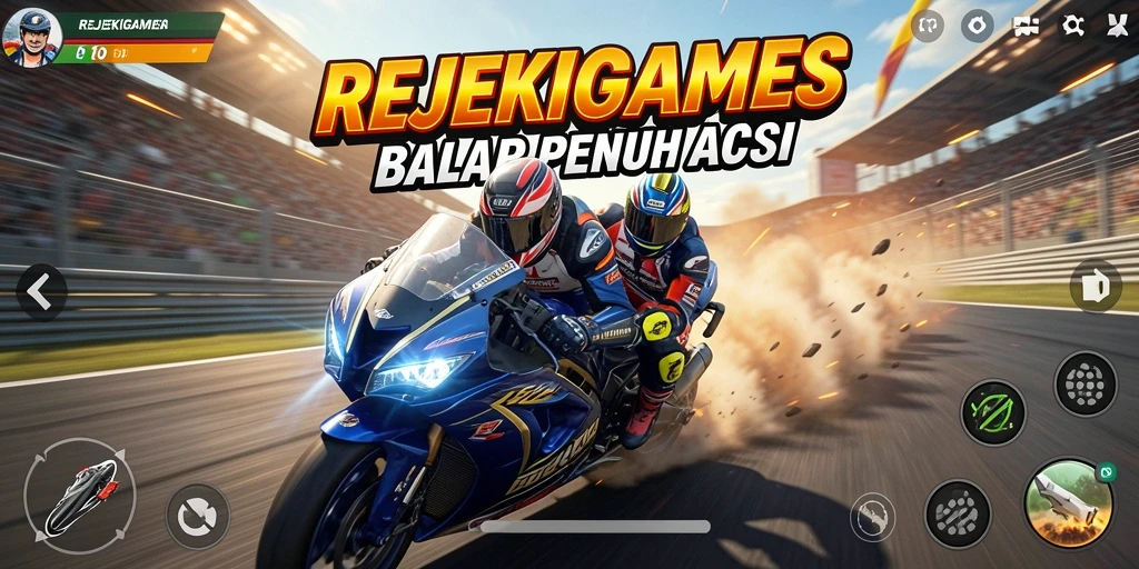Tampilan gameplay seru dalam balapan REJEKIGAMES yang mendebarkan.
