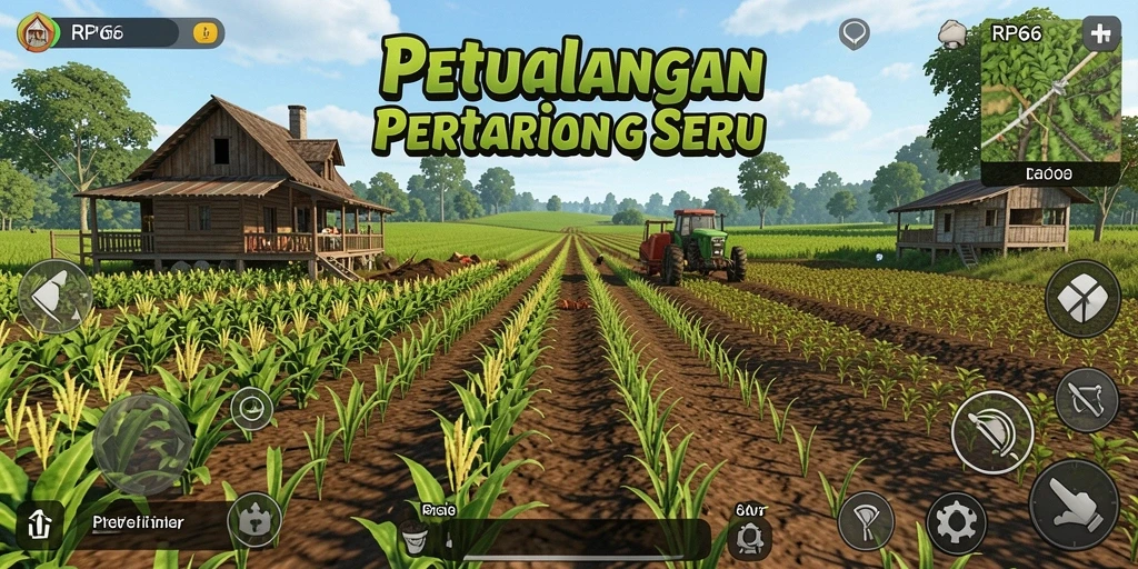 Tampilan gameplay menarik dari RP66 dengan ladang yang luas.