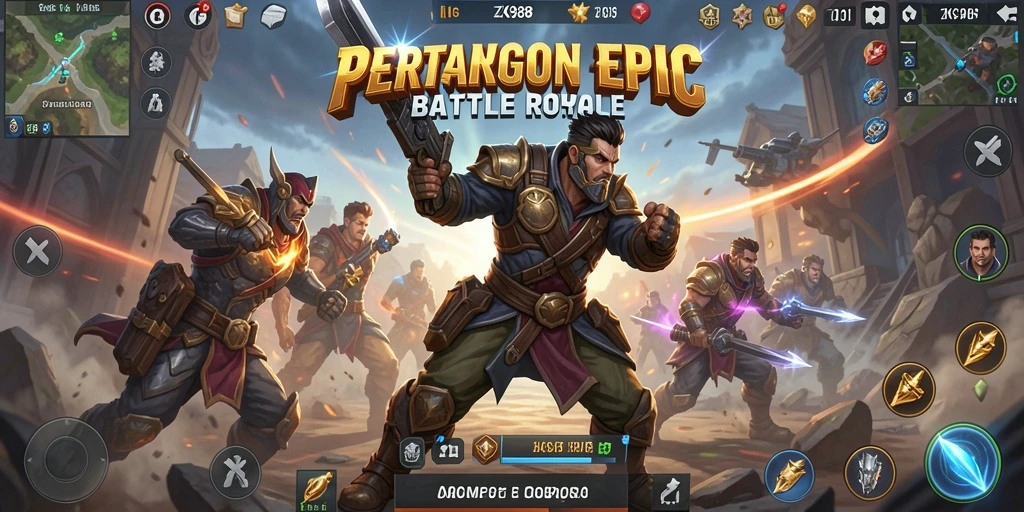 Screenshot ZK988 menampilkan aksi seru dalam game Battle Royale.