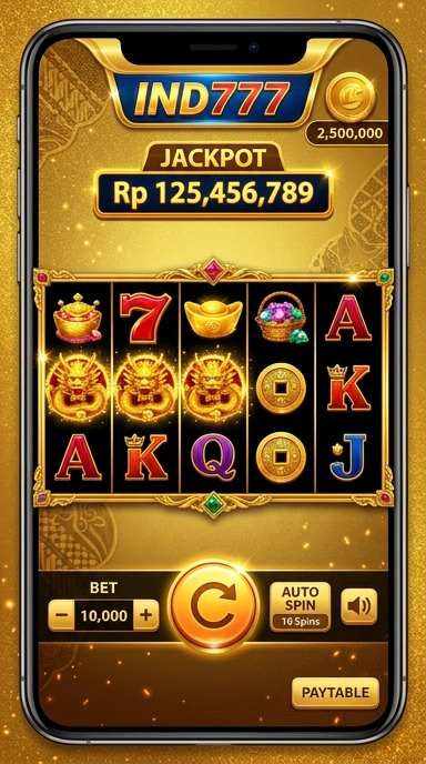 Tampilan utama aplikasi ind777 yang intuitif dan mudah dinavigasi.